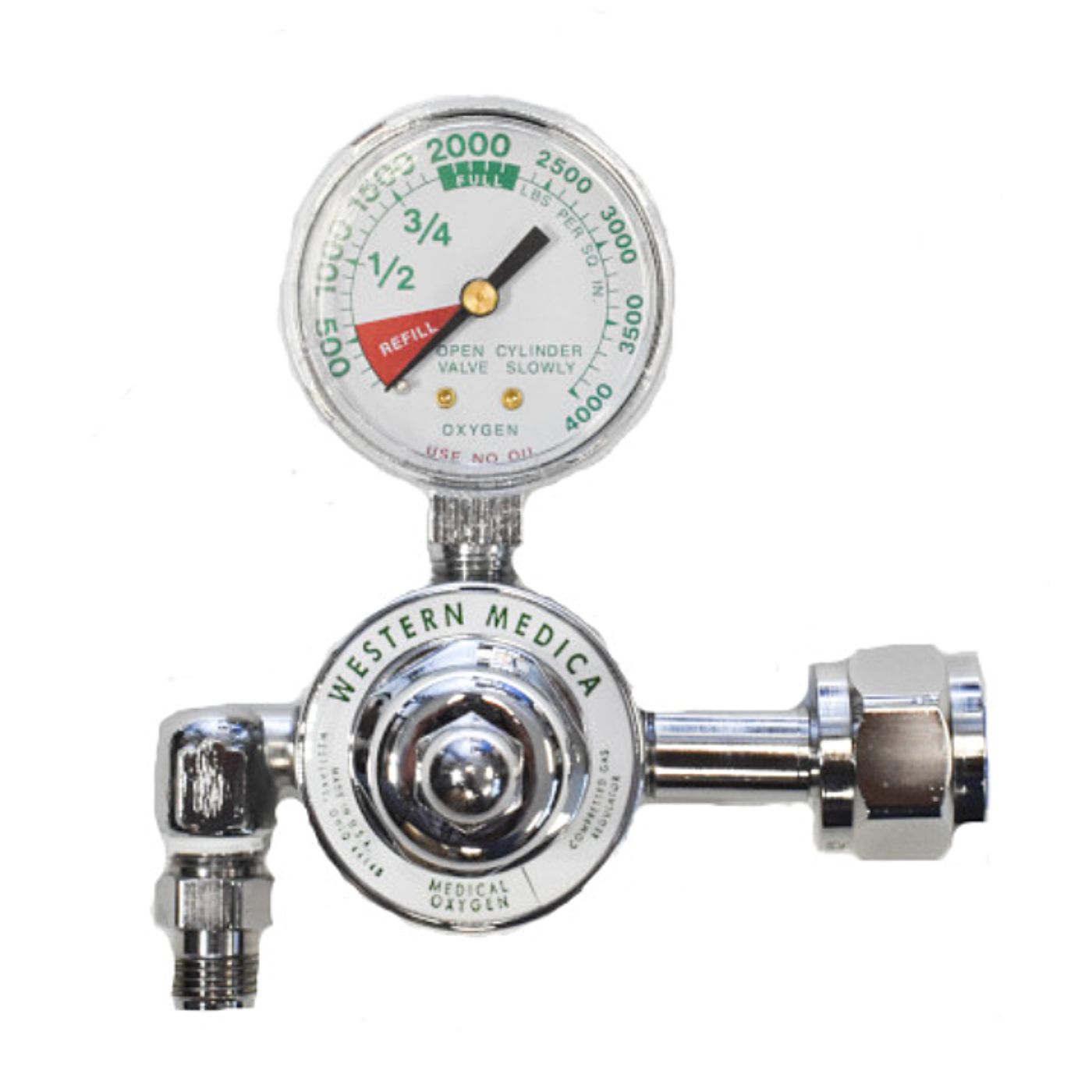 Western Medica M1-540-P Large Oxygen Cylinder Regulator | Broward A&C ...