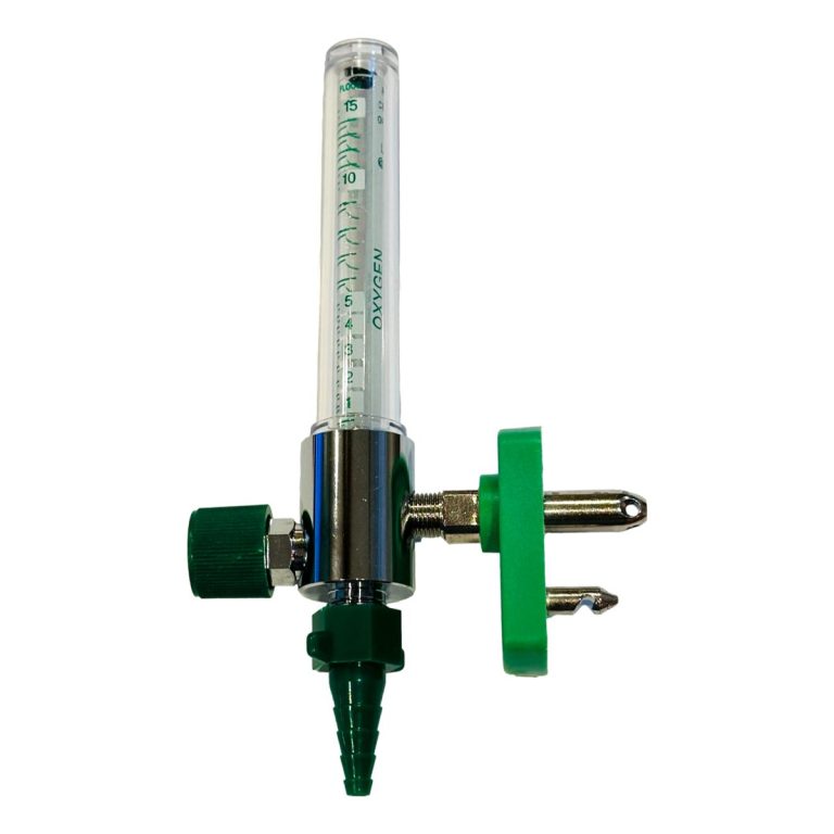 Medical O2 Flowmeter 0 15 Lpm With O2 Chemetron Quick Connect Inlet And Green Hose Barb 5187